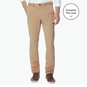 Johnston & Murphy Mens Washed Chino Pants Color Sand Beige 38x30 NEW‎